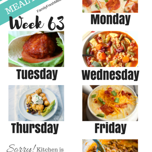 Easy Weekly Meal Plan Week 62 - Family Fresh Meals