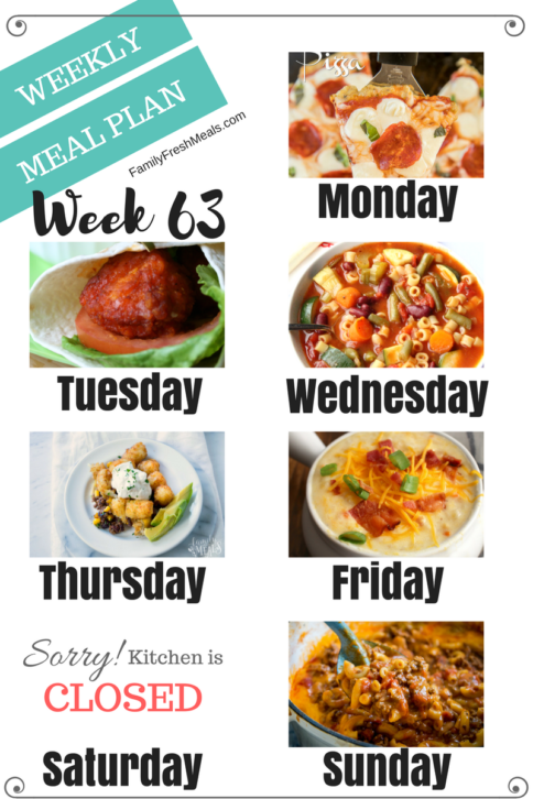 Easy Weekly Meal Plan Week 62 - Family Fresh Meals