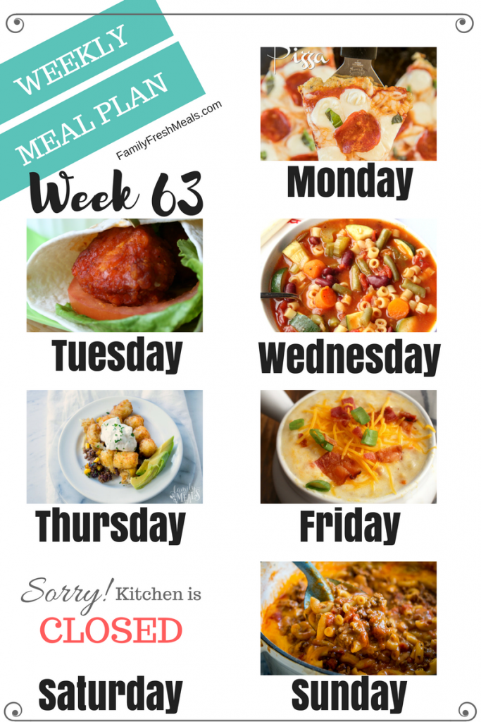 Easy Weekly Meal Plan Week 63 - Family Fresh Meals