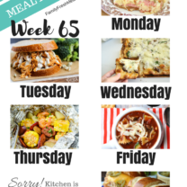 Easy Weekly Meal Plan Week 65