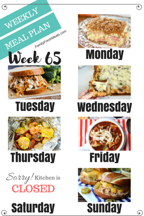 Easy Weekly Meal Plan Week 65 - Family Fresh Meals