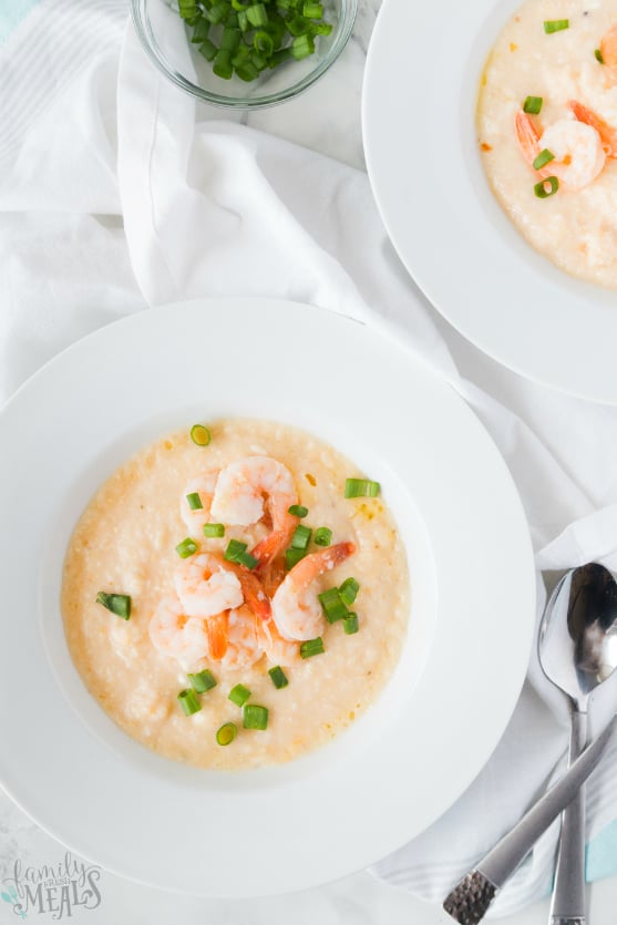 Crockpot Cheesy Grits and Shrimp