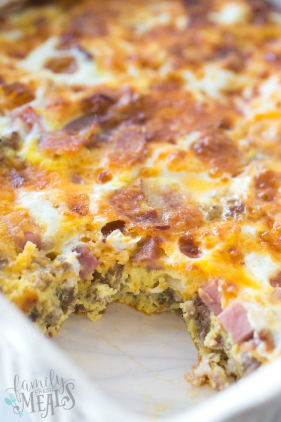 Meat Lovers Baked Omelet Recipe - Family Fresh Meals