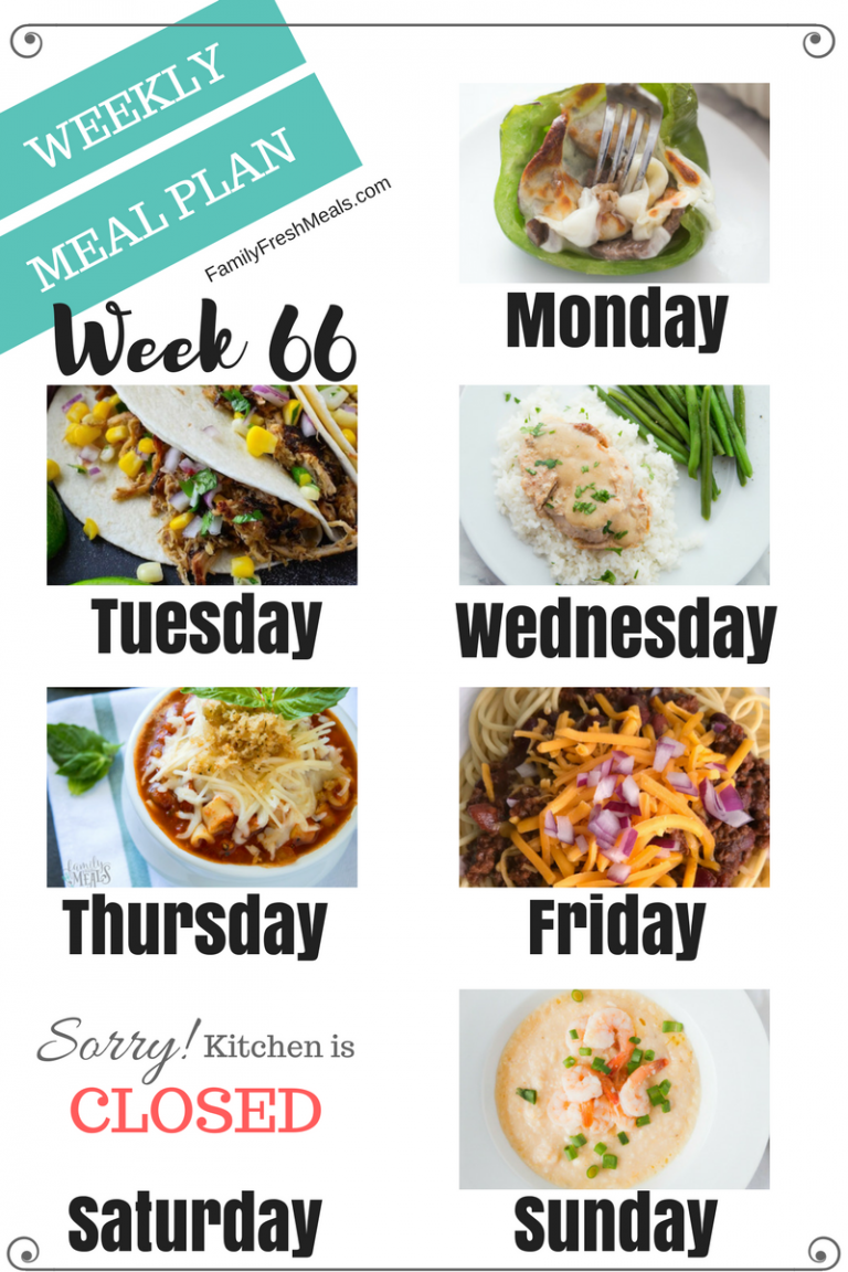Easy Weekly Meal Plan Week 66