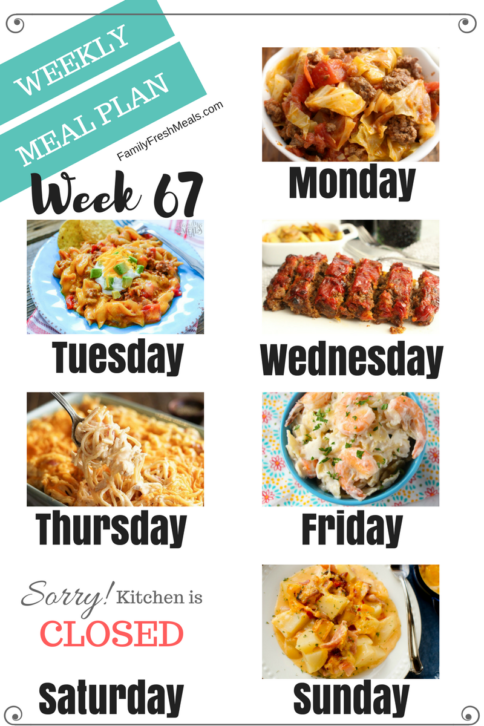 Easy Weekly Meal Plan Week 67 - Family Fresh Meals