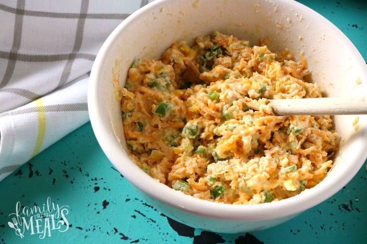 Cheesy Mexican Cornbread - Ingredients in a white bowl