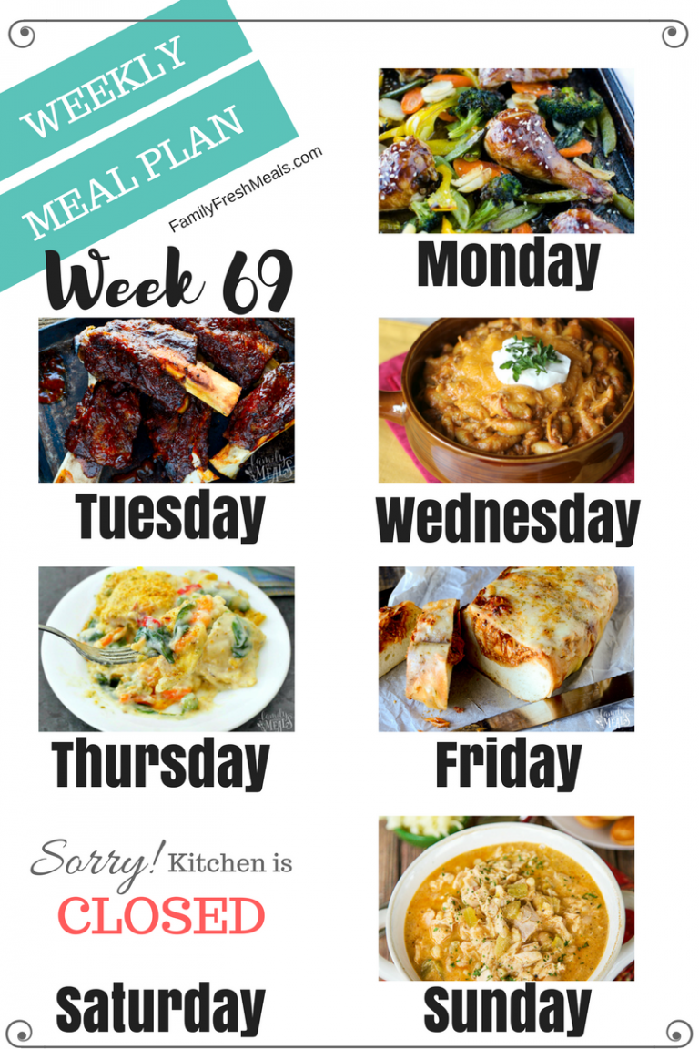 Easy Weekly Meal Plan Week 69