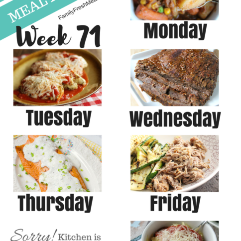 Easy Weekly Meal Plan Week 71 - Family Fresh Meals