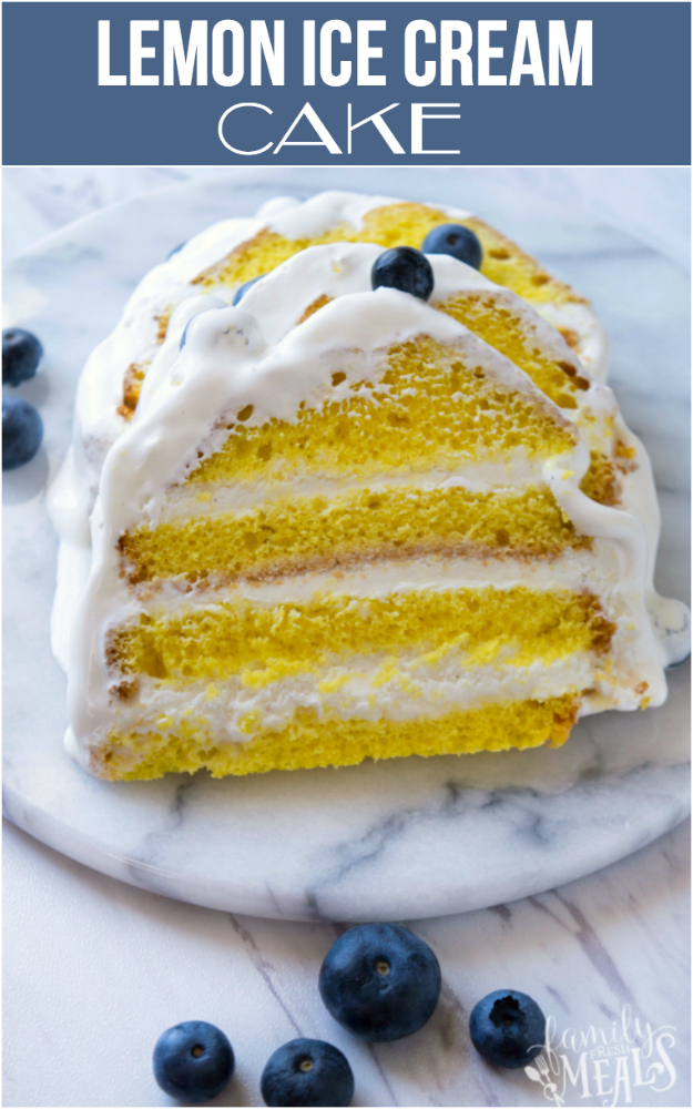 Easy Lemon Ice Cream Cake Recipe - Family Fresh Meals