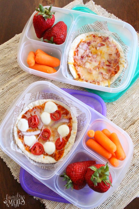 Lunch box ideas for Indian Adults and Kids _ Flatbread Pizzas packed for lunch