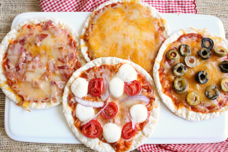 Fresh Flatbread Roti Pizza baked on a parchment paper