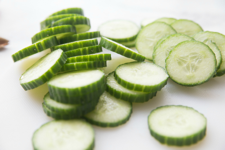 Thai Cucumber Salad - Sliced cucumbers