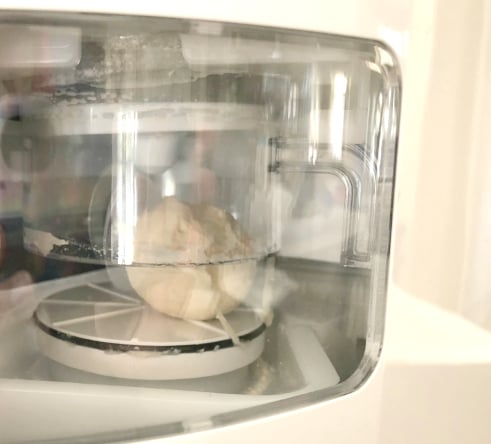 Ball of dough in the rotimatic side compartment