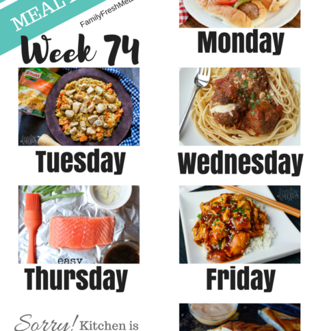 Easy Weekly Meal Plan Week 74