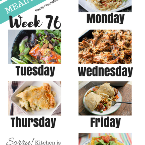 Easy Weekly Meal Plan Week 76