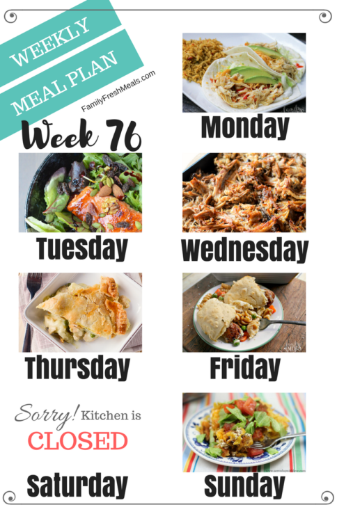 Easy Weekly Meal Plan Week 76