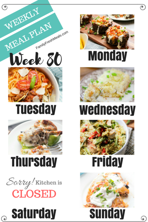 Easy Weekly Meal Plan Week 80