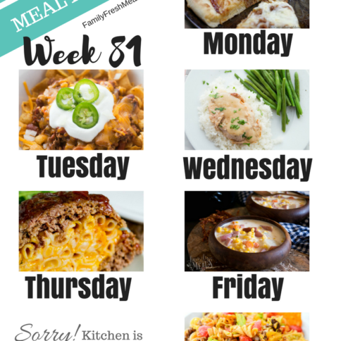 Easy Weekly Meal Plan Week 82