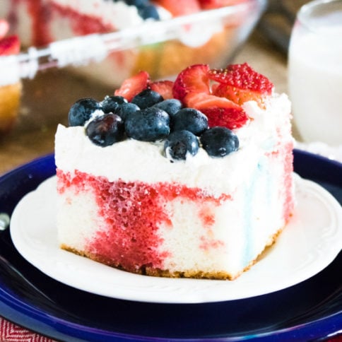 Red White and Blue Poke Cake Recipe - Family Fresh Meals
