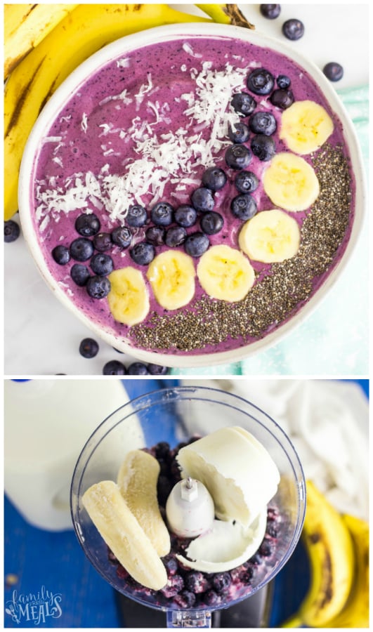Blueberry Muffin Smoothie Bowl Recipe - Family Fresh Meals