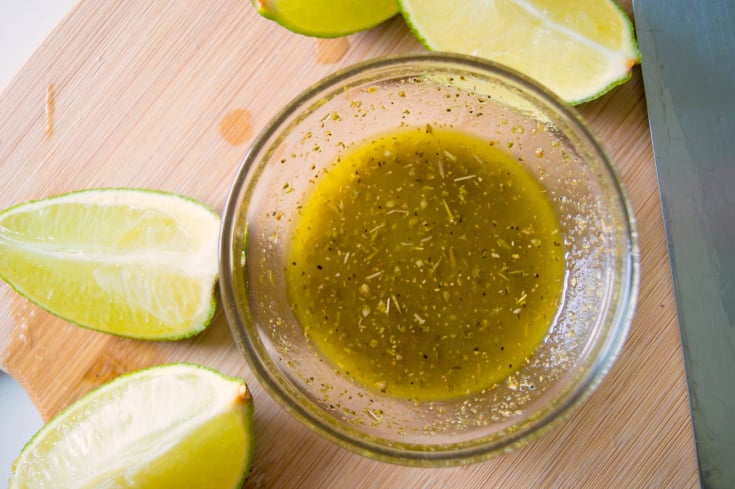 Cilantro Lime Chicken Wings - Cilantro lime sauce mixed in a glass bowl