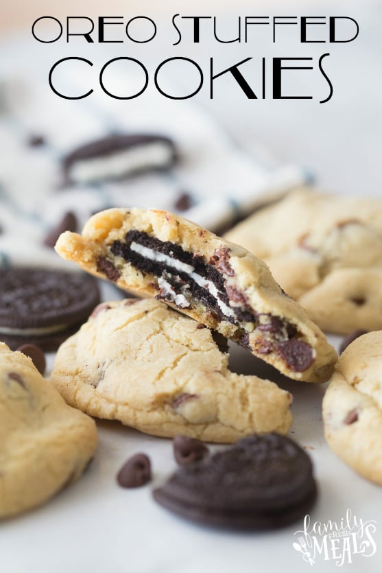 Jumbo Oreo Stuffed Chocolate Chip Cookies