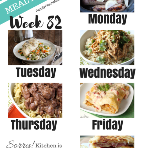 Easy Weekly Meal Plan Week 82