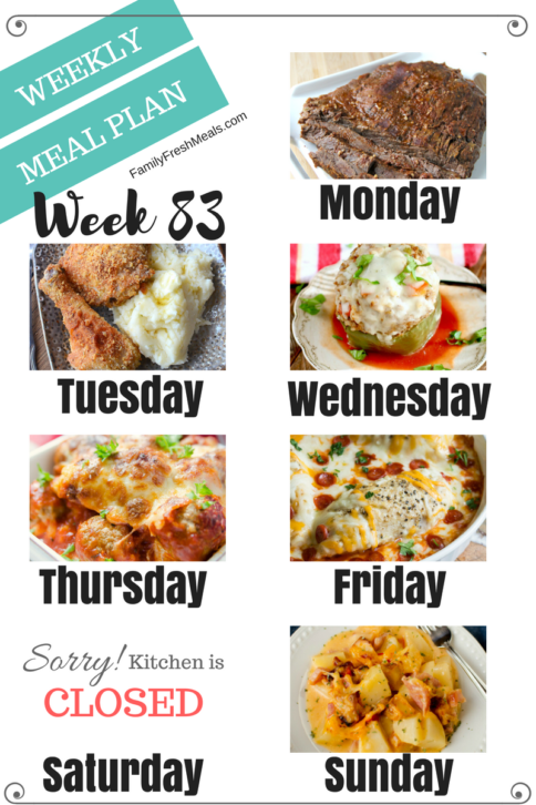 Easy Weekly Meal Plan Week 83 - Family Fresh Meals