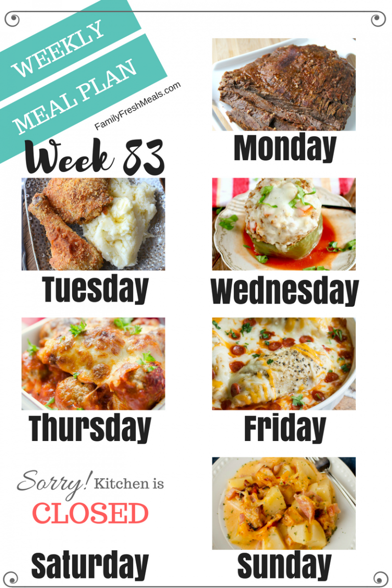 Easy Weekly Meal Plan Week 83