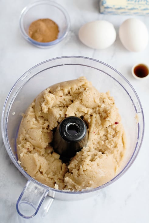 Creamy Pumpkin Pie Bars - Dough in a food processor