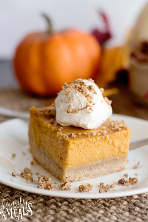 Creamy Pumpkin Pie Bars Recipe - Family Fresh Meals
