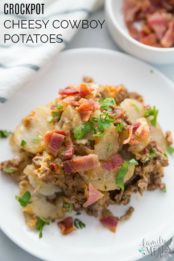 Crockpot Cheesy Cowboy Potatoes Recipe - Family Fresh Meals Recipe