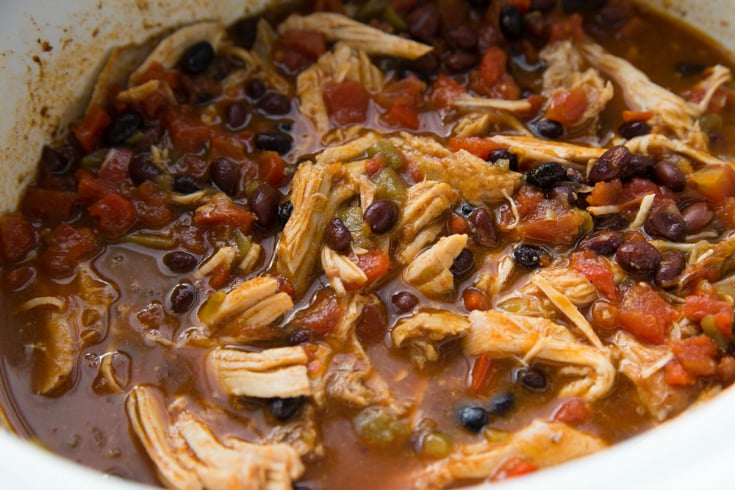 Crockpot Tex Mex Shredded Pork Bowls - Pork shredded and mixed with ingredients