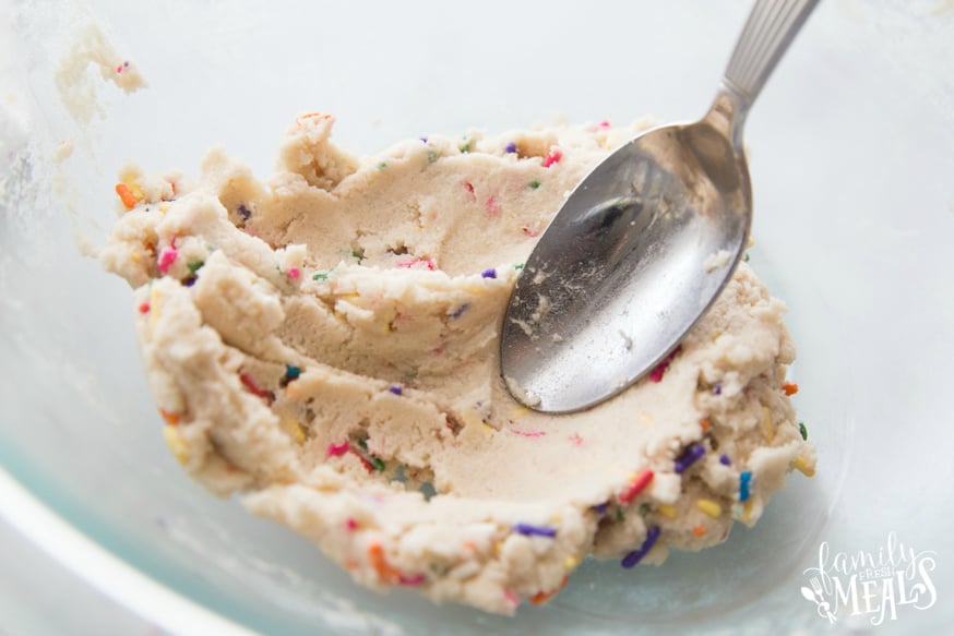 Edible Sugar Cookie Dough - stirring dough with a spoon