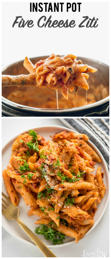 Instant Pot Three Cheese Ziti #familyfreshmeals #ziti #instantpot #instantpotrecipe #pressurecooker #pasta #familyfavorites #easyrecipe #familyrecipe #threecheeseziti via @familyfresh