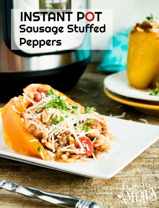 Instant Pot Orzo Sausage Stuffed Peppers