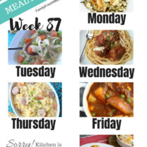 Easy Weekly Meal Plan Week 87