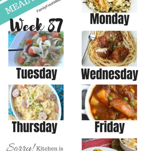 Easy Weekly Meal Plan Week 87