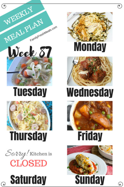 Easy Weekly Meal Plan Week 87 - Family Fresh Meals