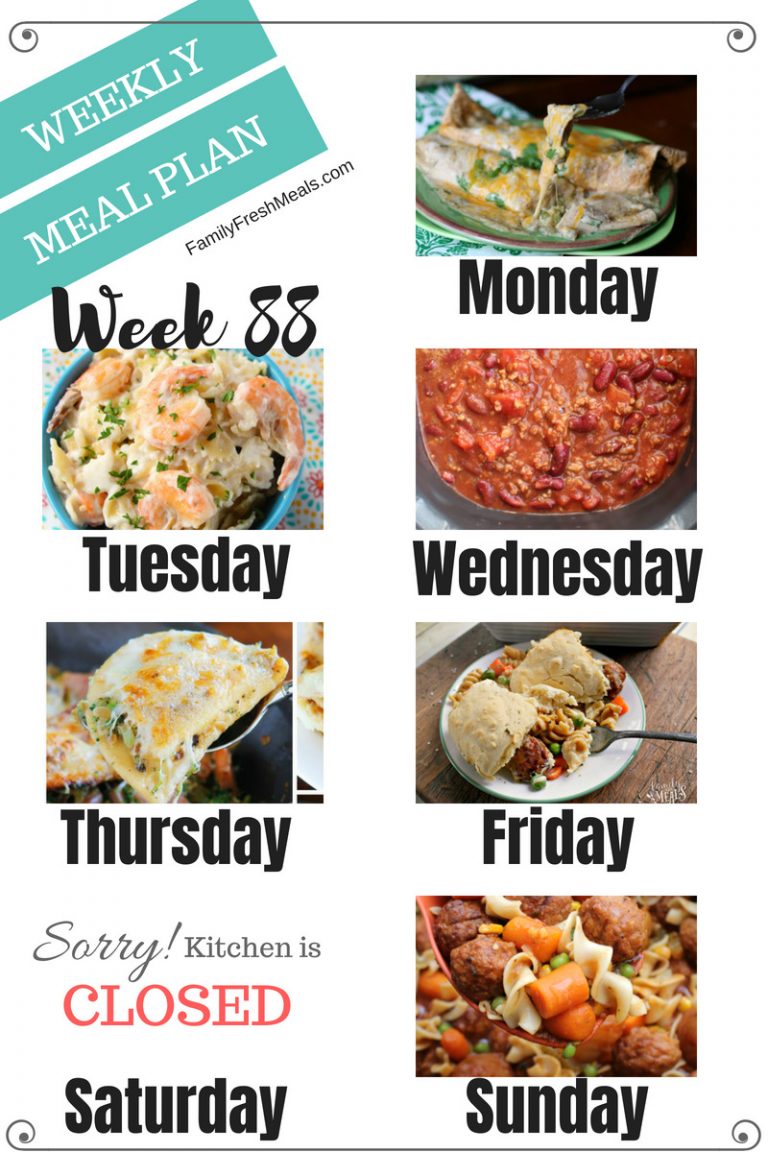 Easy Weekly Meal Plan Week 88
