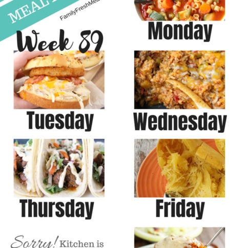 Easy Weekly Meal Plan Week 89