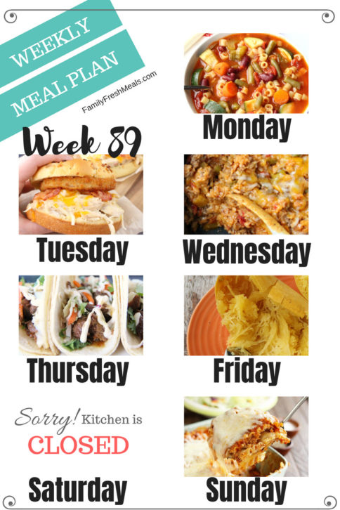 Easy Weekly Meal Plan Week 89