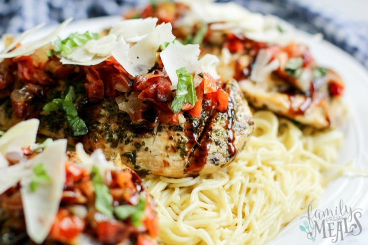 Served on a bed of pasta - Family Fresh Meals