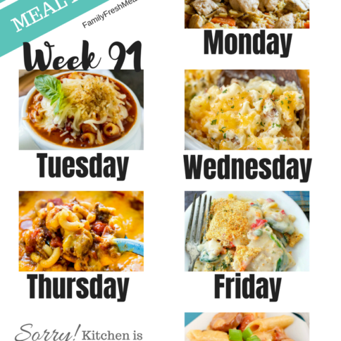 Easy Weekly Meal Plan Week 91