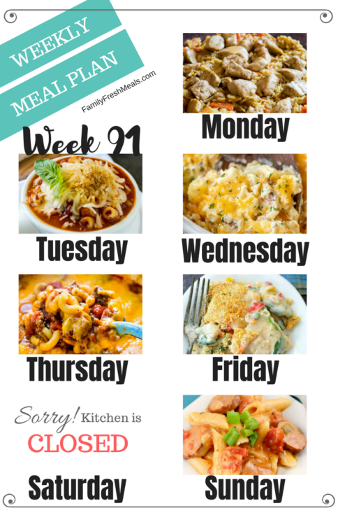 Easy Weekly Meal Plan Week 91