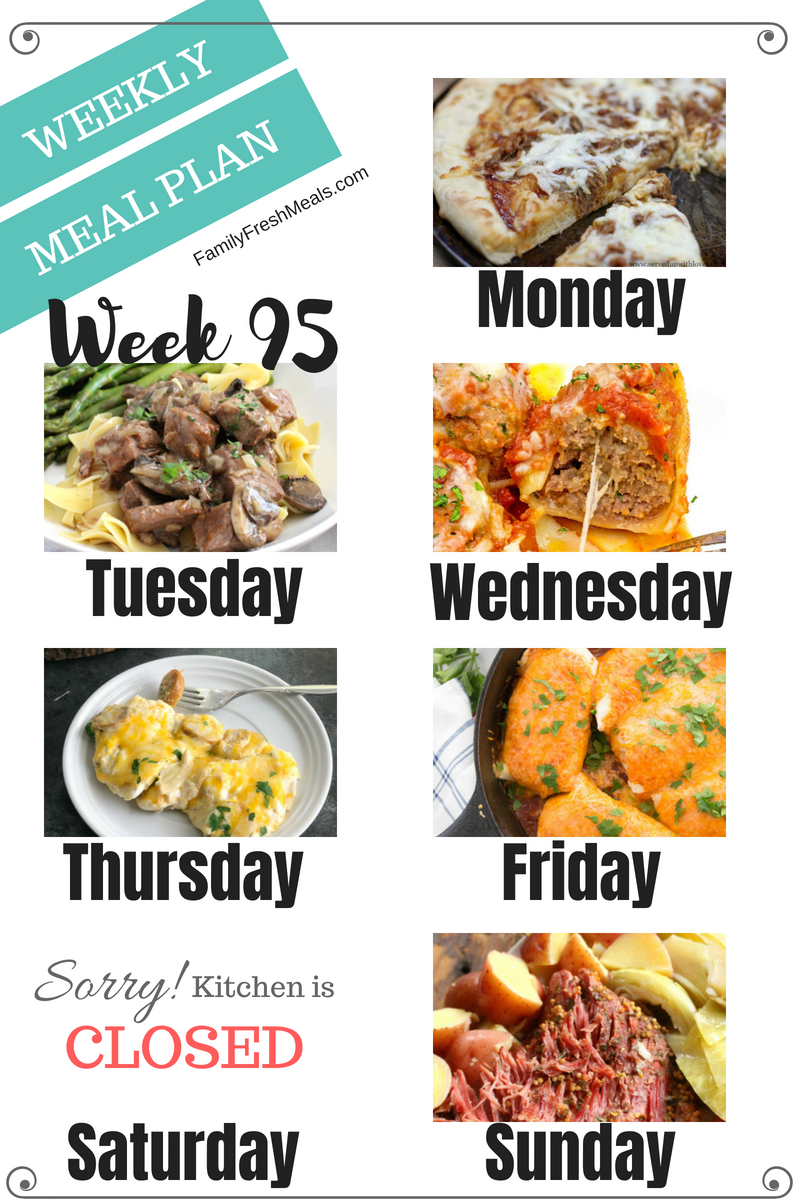 Easy Weekly Meal Plan Week 95