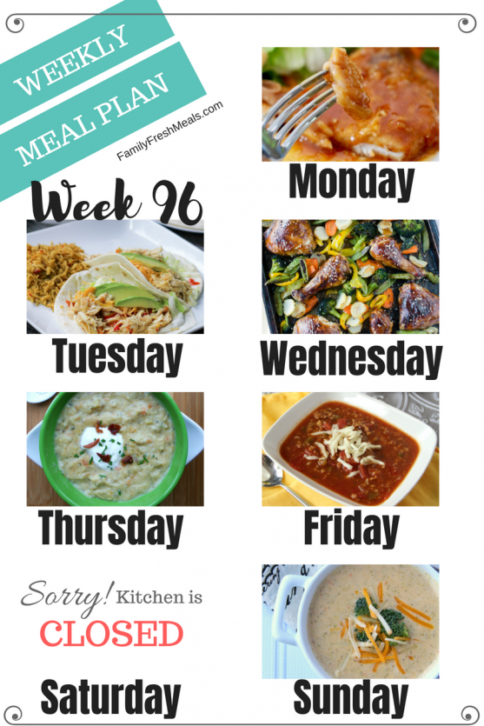 Easy Weekly Meal Plan Week 96