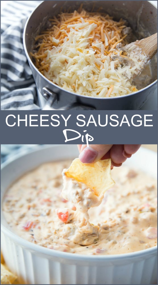 Cheesy Sausage Dip Appetizer #familyfreshmeals #dip #sausagedip #cheesydip #cheesy #footballfood #easyappetizer #appetizer #easyrecipe via @familyfresh