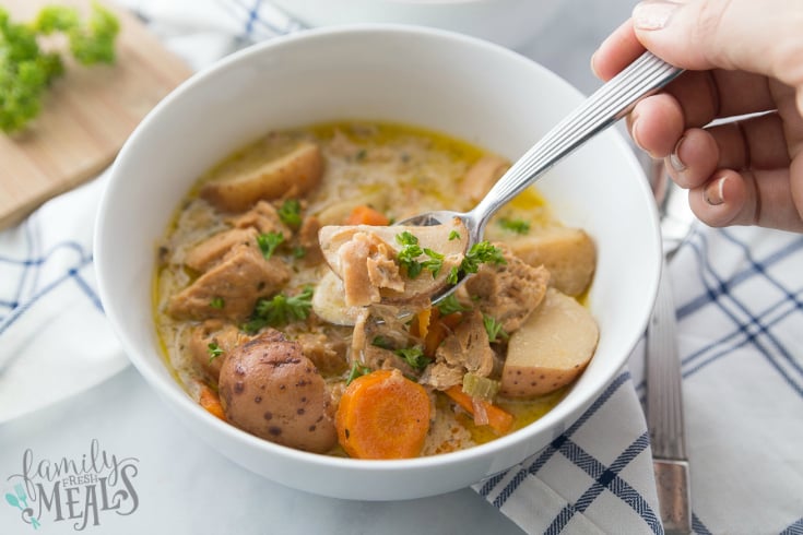 Creamy Crockpot Chicken Vegetable Soup - Family Fresh Meals Recipe