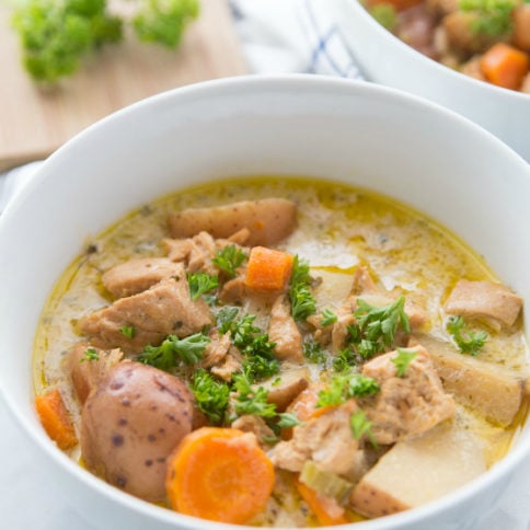 Creamy Crockpot Chicken Vegetable Soup Recipe -- Family Fresh Meals